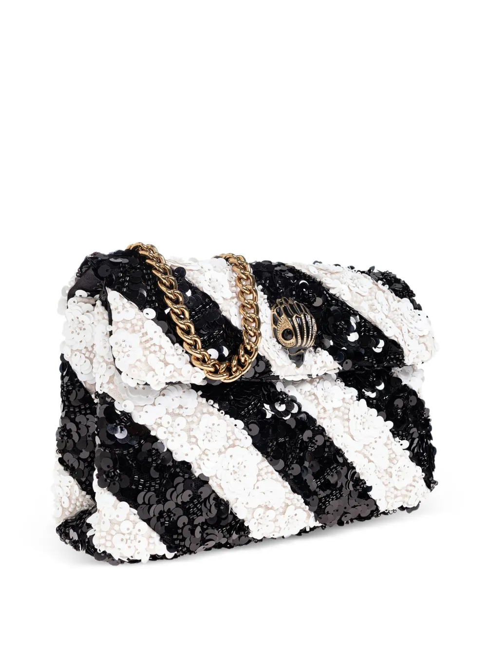 Kurt Geiger London Kensington kleine schoudertas met pailletten Zwart