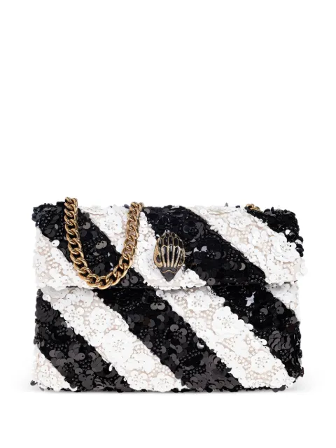Kurt Geiger London small Kensington sequin-stripe shoulder bag