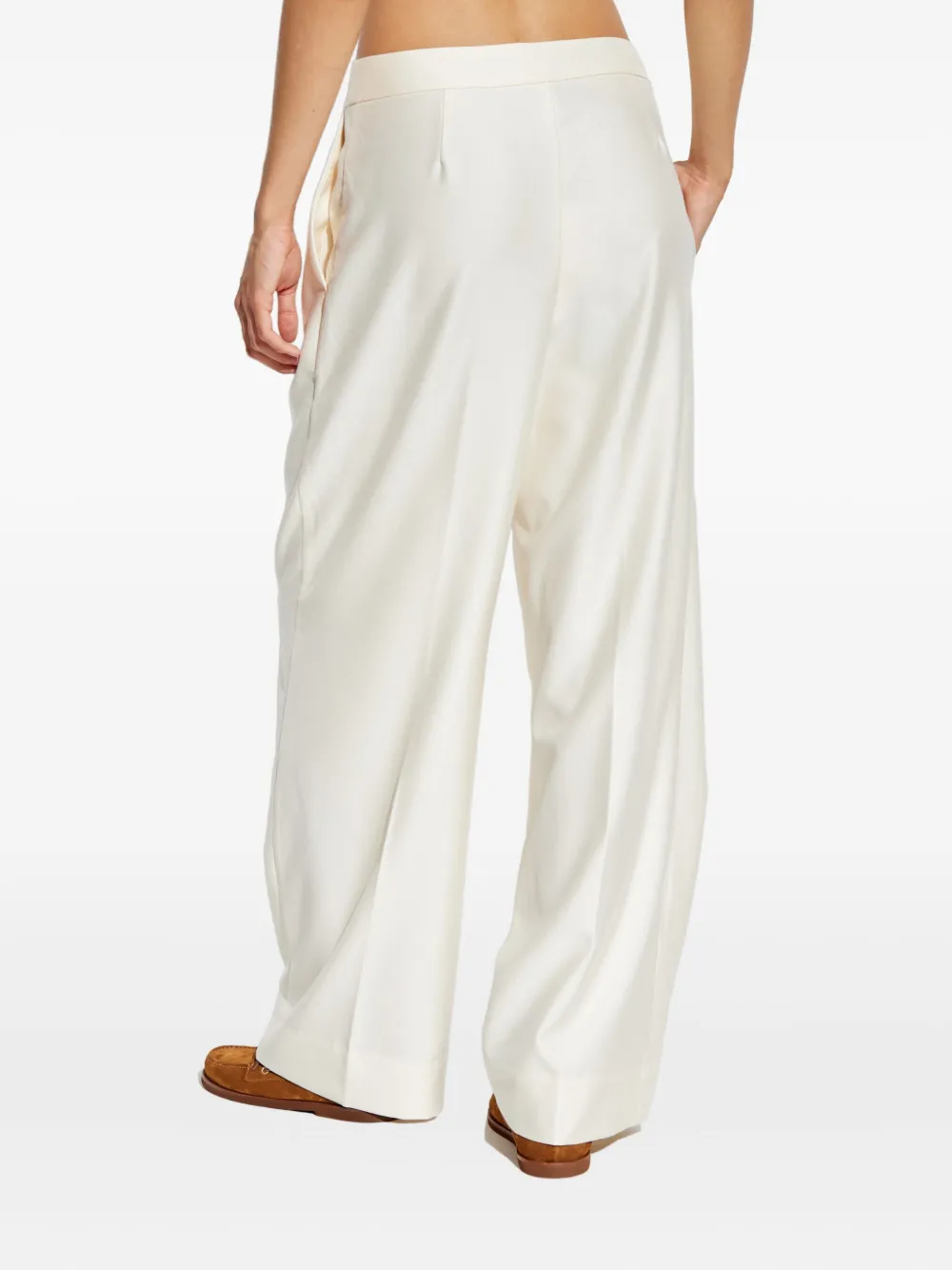 Munthe Pleated Straight-leg Trousers In White