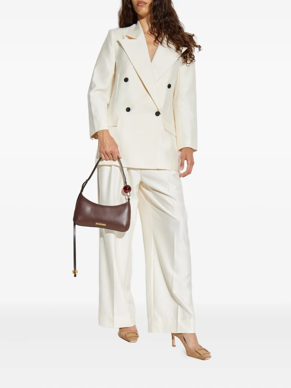 MUNTHE pleated straight-leg trousers - Beige