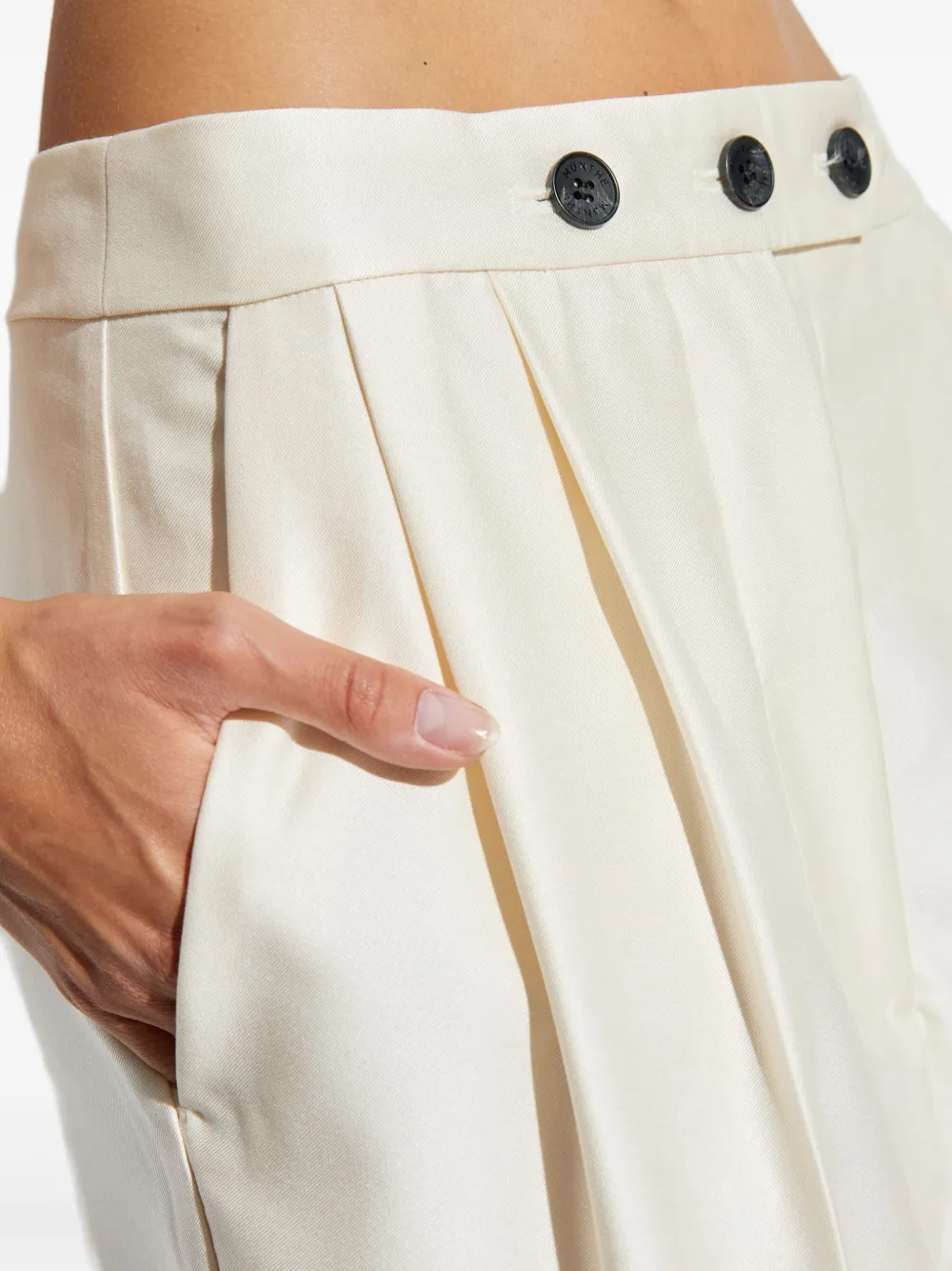 Munthe Pleated Straight-leg Trousers In White