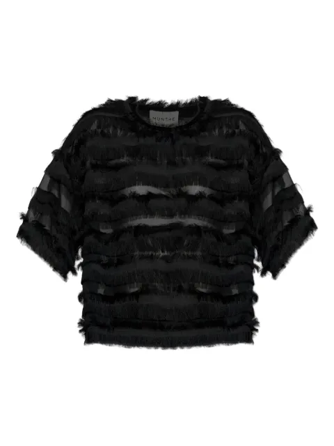 MUNTHE Lipona fringe-trimmed sheer top