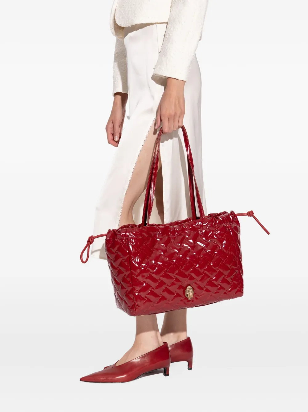 Kurt Geiger London quilted drawstring-fastening tote bag - Rood
