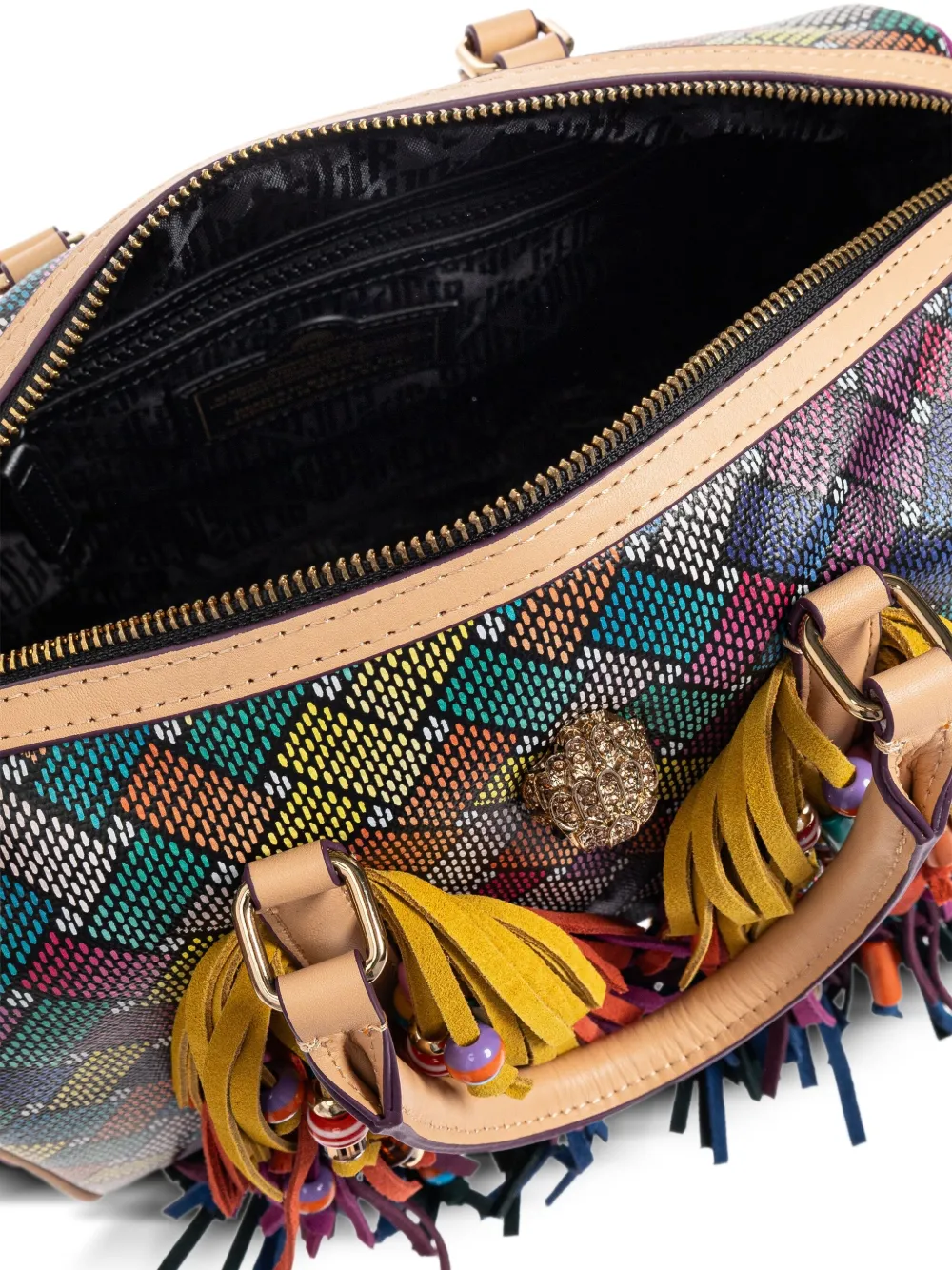Kurt Geiger London Kleine Kensington Boston shopper met franje Bruin