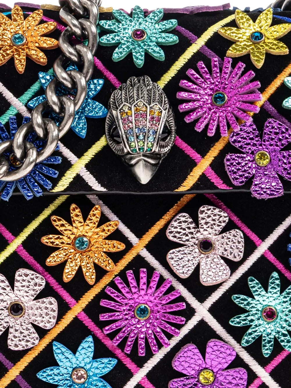 Kurt Geiger London small Kensington flower-embellished shoulder bag | Black | Image 1
