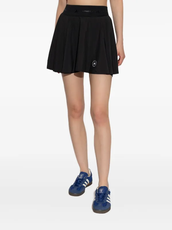 Adidas By Stella McCartney Pleated logo-detail Mini short