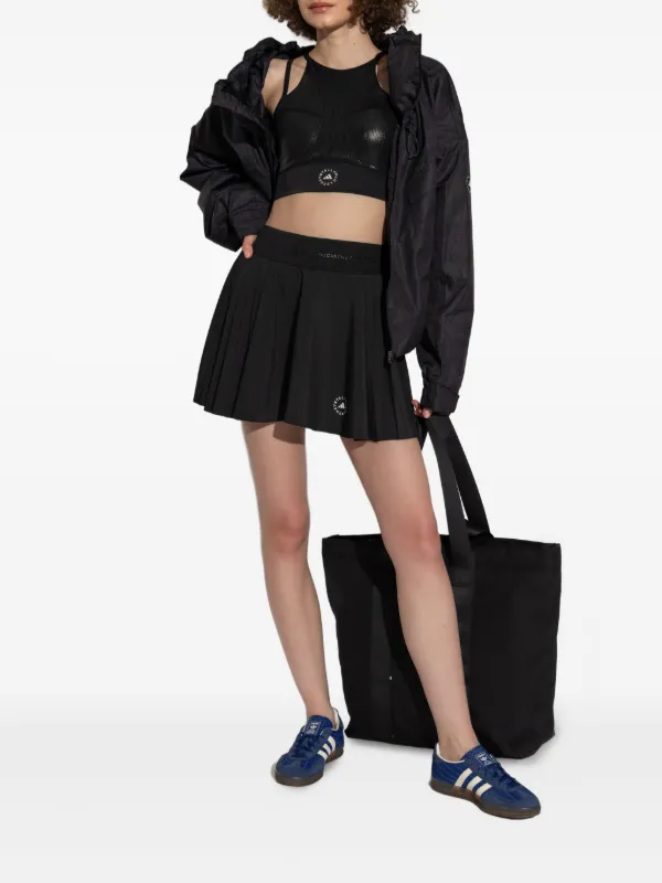 Adidas By Stella McCartney Pleated logo-detail Mini short
