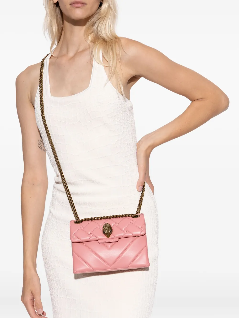 Kurt Geiger London Kensington quilted shoulder bag - Roze