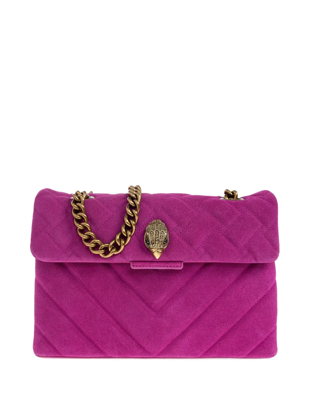 Kurt Geiger Small Kensington Quilted Chain-strap Crossbody Bag In Pink