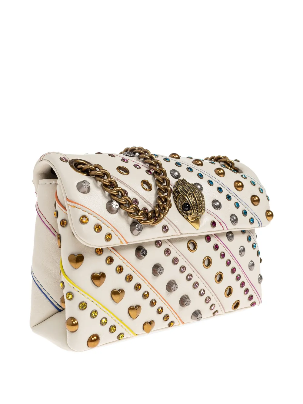 Kurt Geiger London Kensington embellished chain shoulder bag Beige