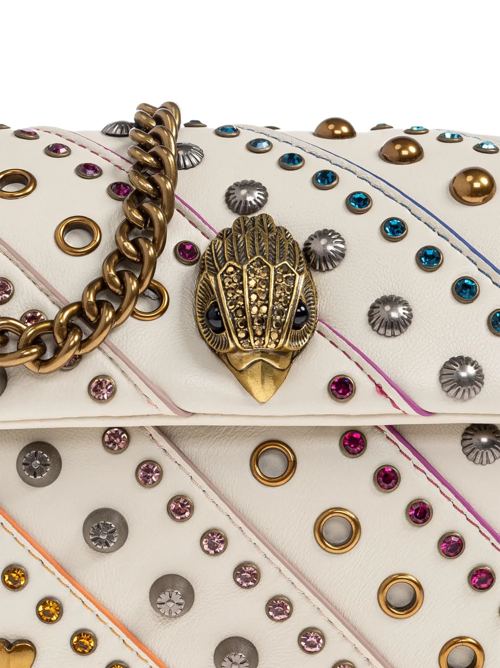 Kurt Geiger London Kensington embellished chain shoulder bag Beige