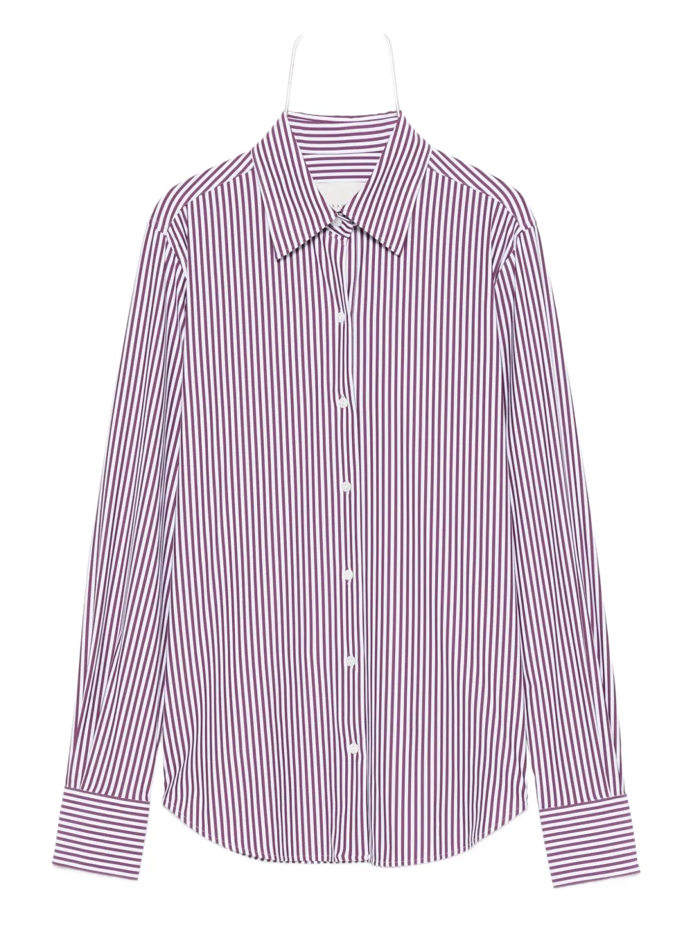Xacus Vertical Striped Red And White Button-down Shirt In Purple
