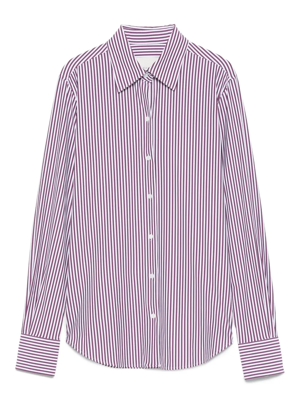 striped button-fastening shirt