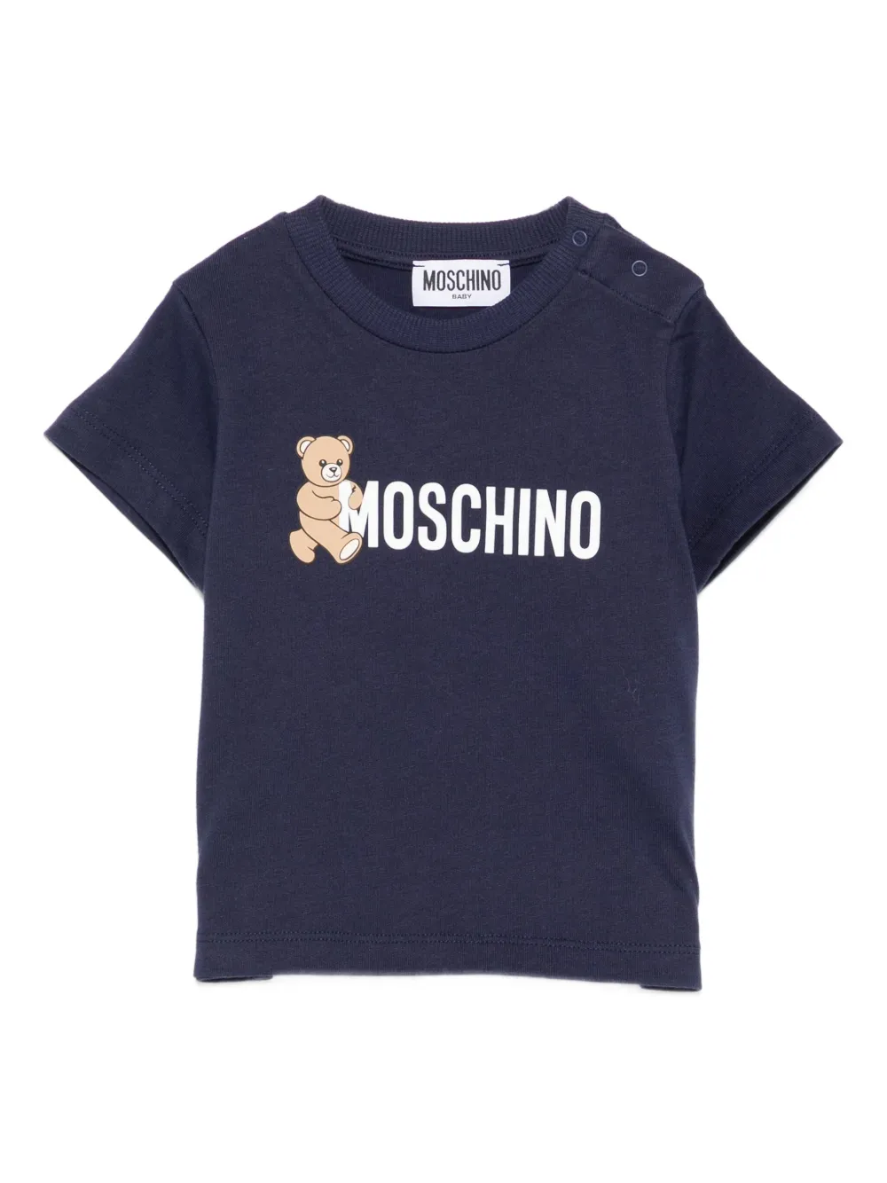 Moschino Kids Katoenen top met teddyprint Blauw
