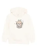 Moschino Kids teddy-print musical-notes hoodie - Neutrals