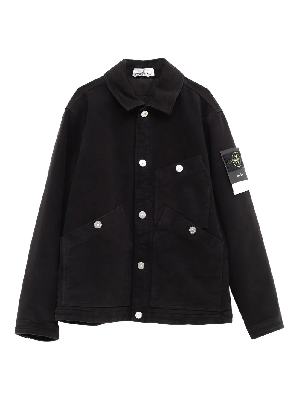 Stone Island buttoned denim jacket | Black | Image 1