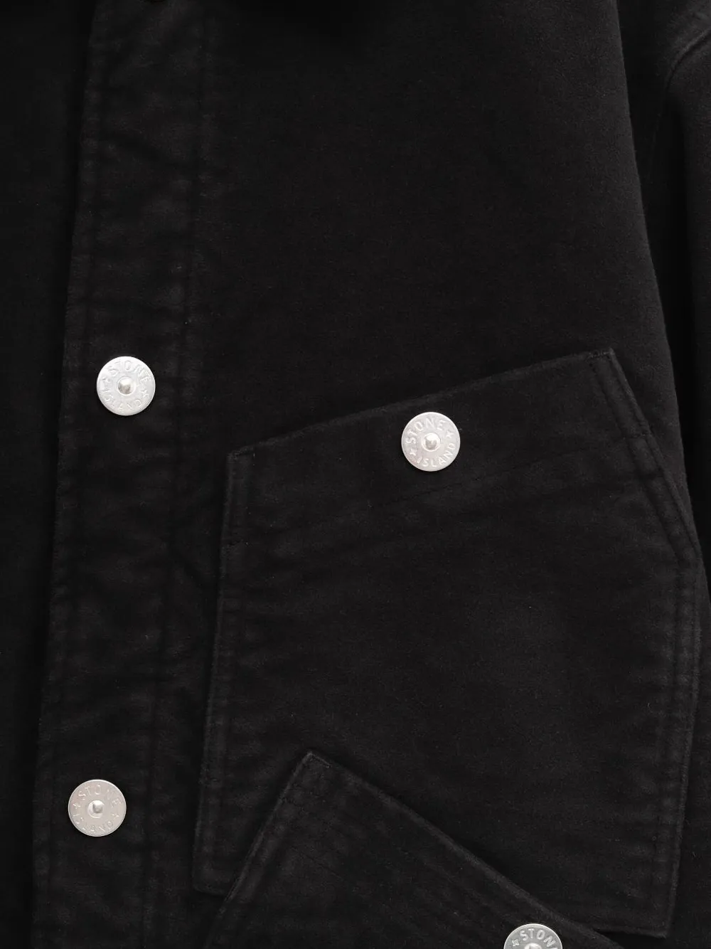Stone Island Denim jack met knopen Zwart