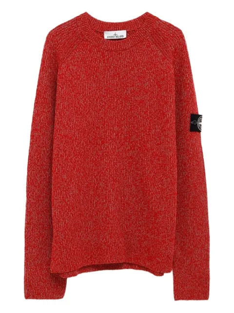 Stone Island ribbed-knit sleeve-patch sweat