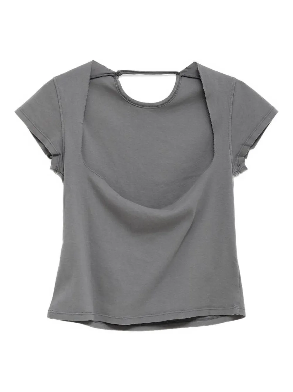 Gimaguas Manna Open-back Raw-edge Top In Gray