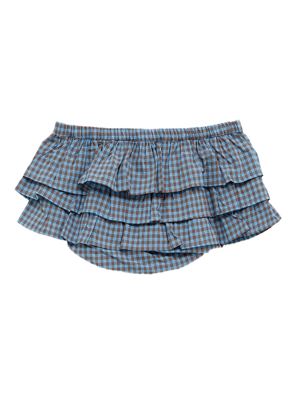 Jardin checked ruffle shorts