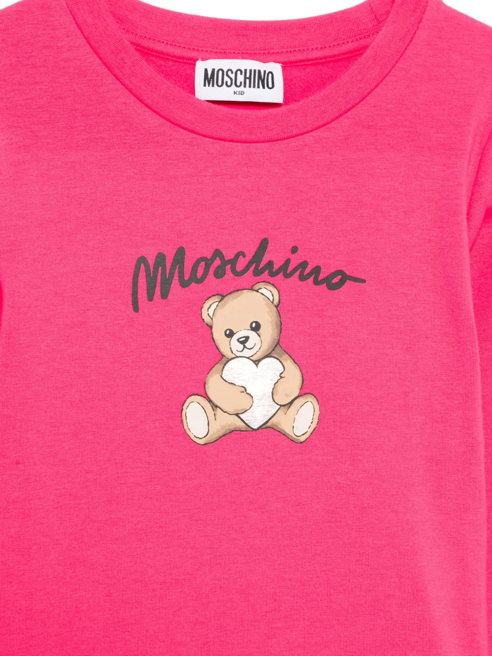 Moschino Kids teddy-print long-sleeve top Roze