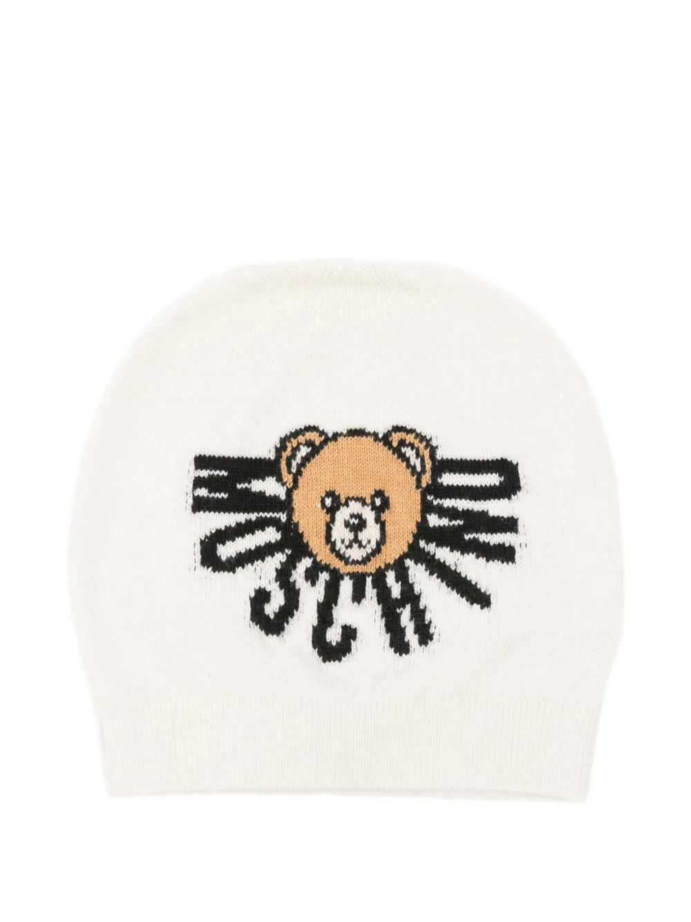 Moschino Teddy-logo Beanie In White