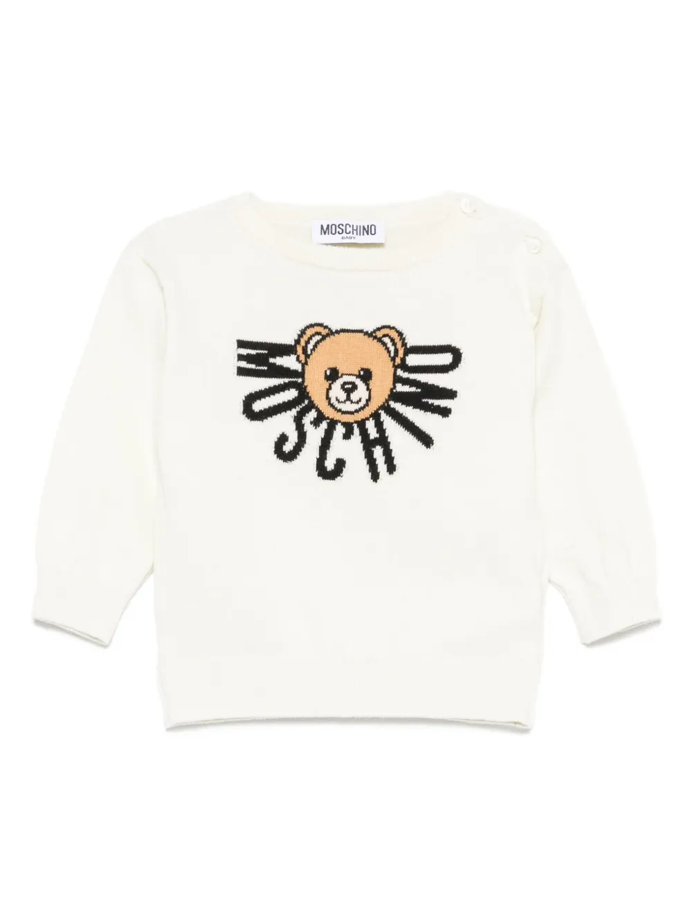 Moschino Kids teddy-logo sweater Wit