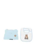Moschino Kids teddy-print baby hat set (set of two) - Blue