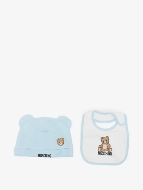 Moschino Kids babyhat-sæt med bamsetryk (sæt med to)