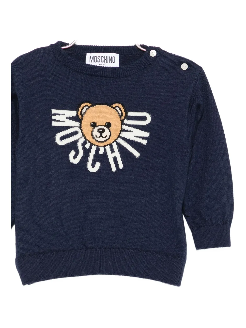 Moschino Kids teddy-logo sweater Blauw