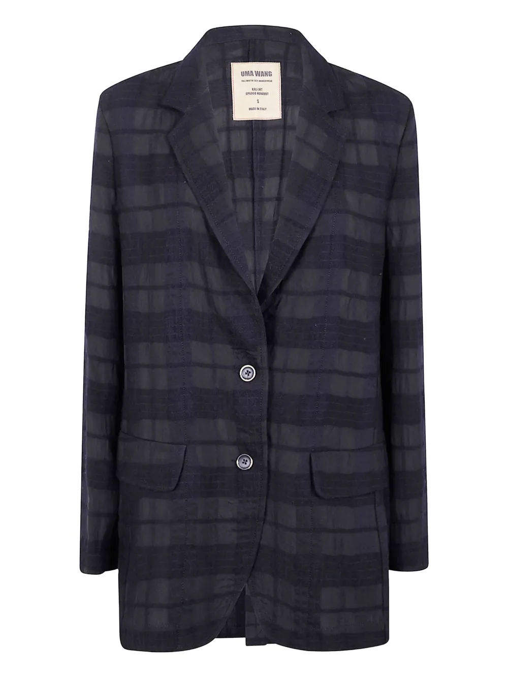 Uma Wang Geruite blazer Zwart