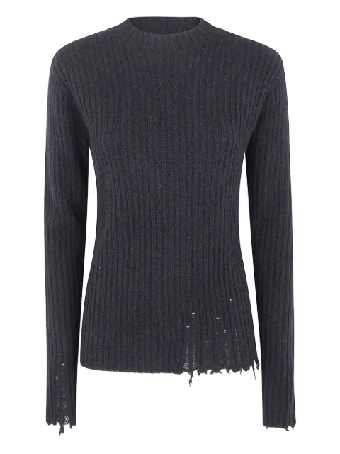 Uma Wang ribbed frayed-hem sweater