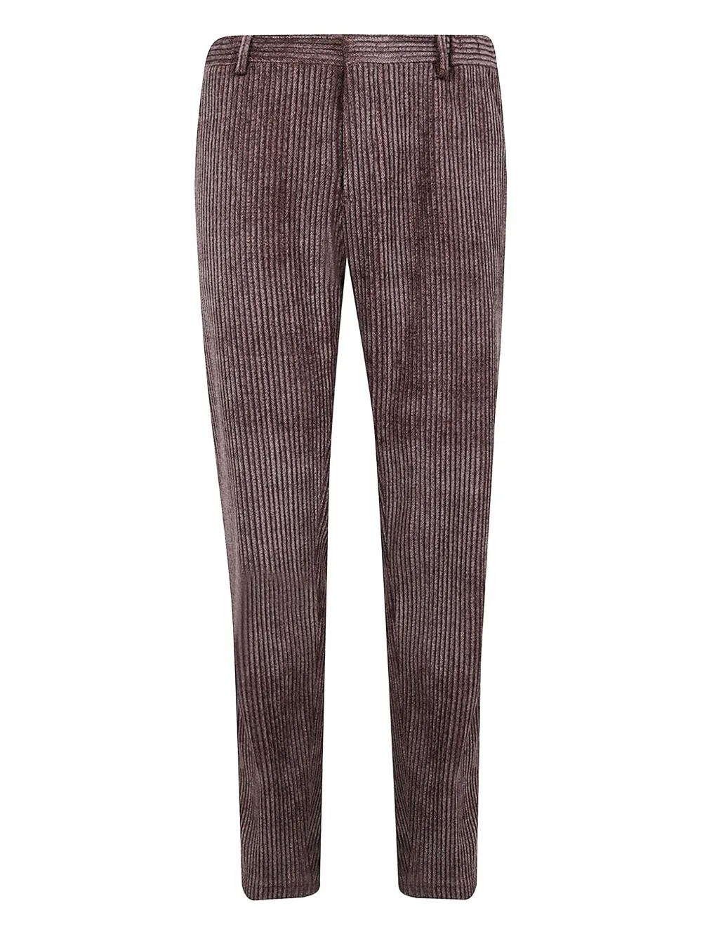 Emporio Armani Straight broek met ribfluwelen streep Bruin