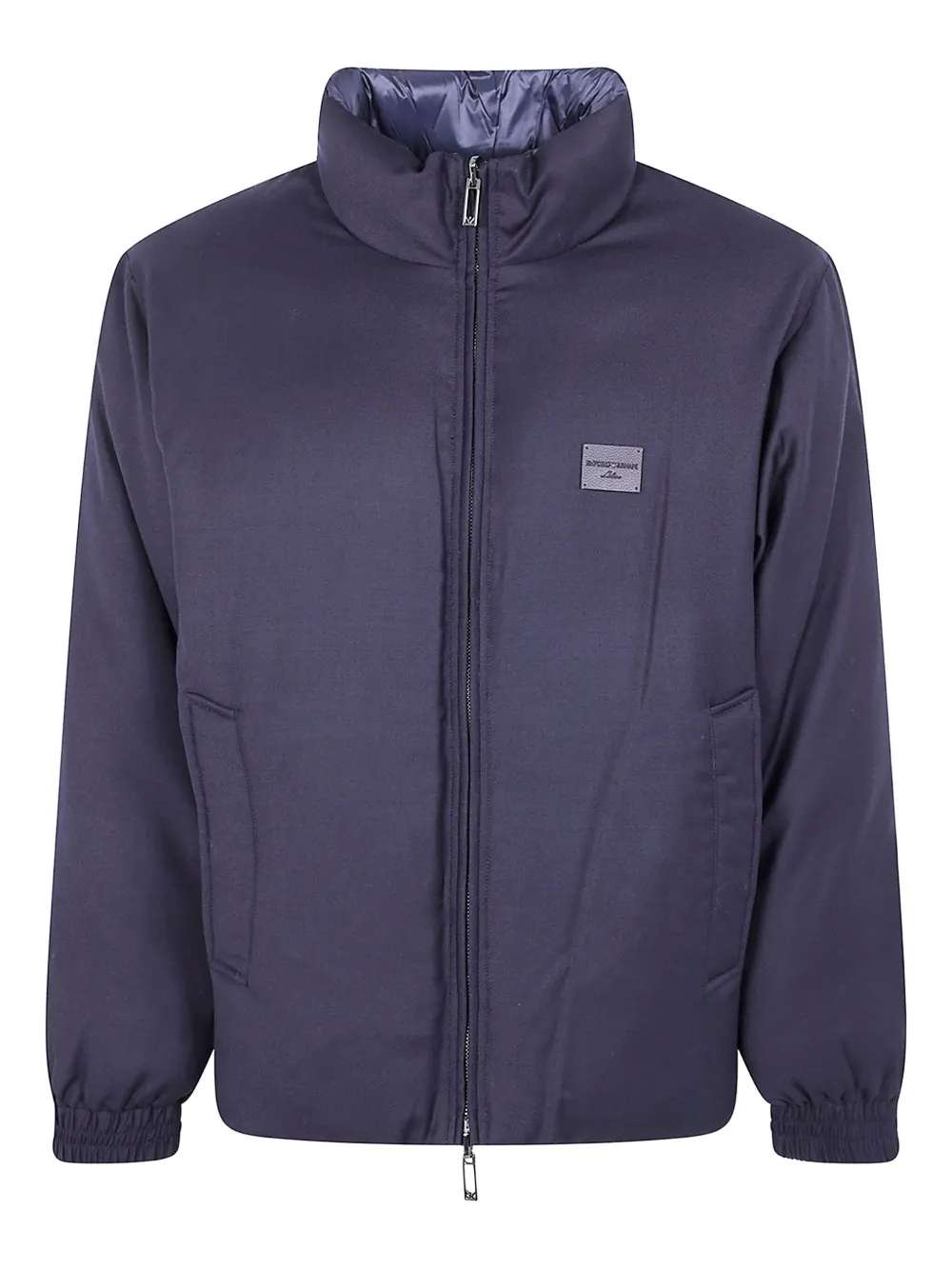Emporio Armani logo-detail long-sleeve jacket Blauw