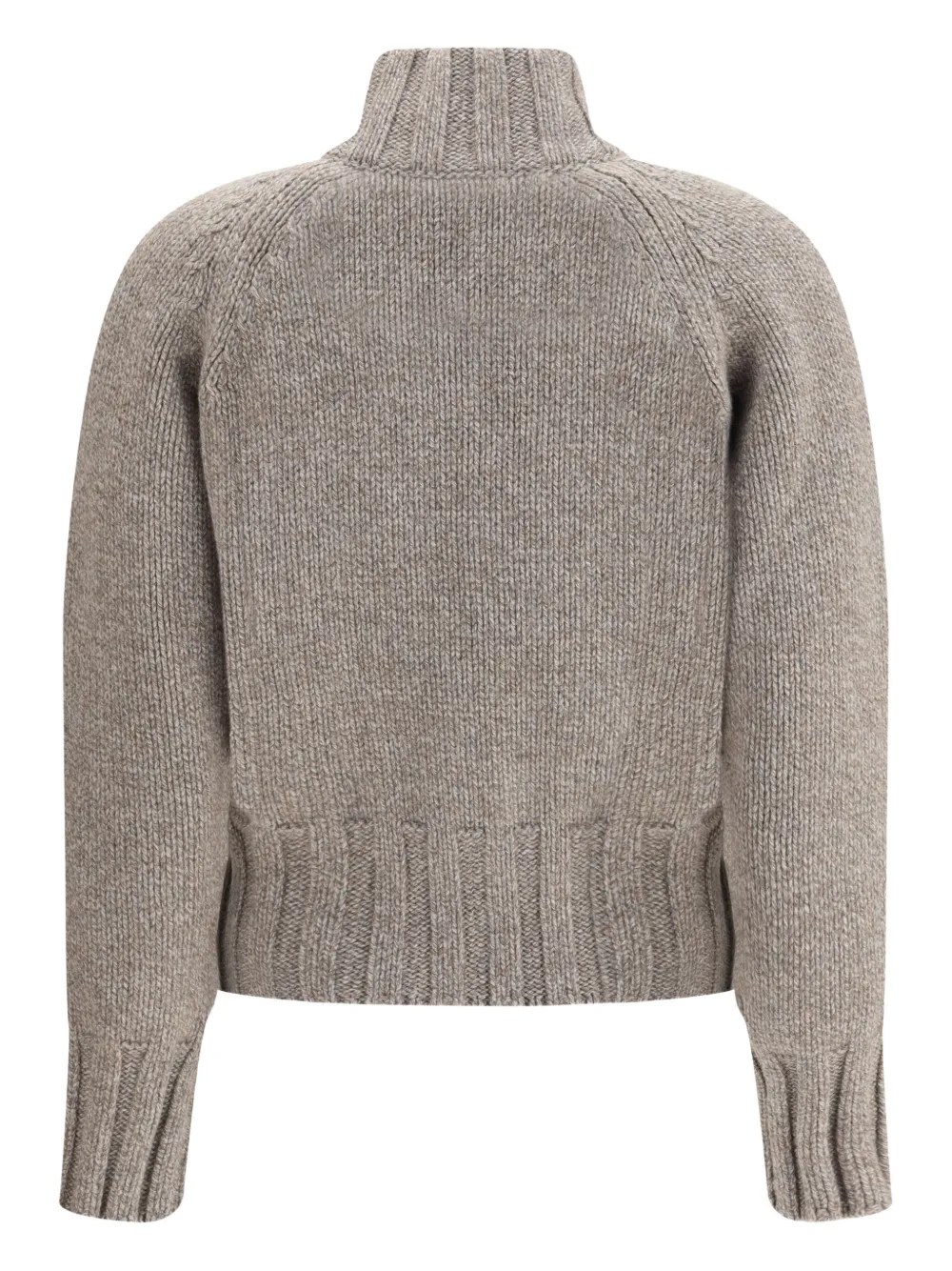 Magda Butrym Turtleneck Zip-front Cardigan In Gray