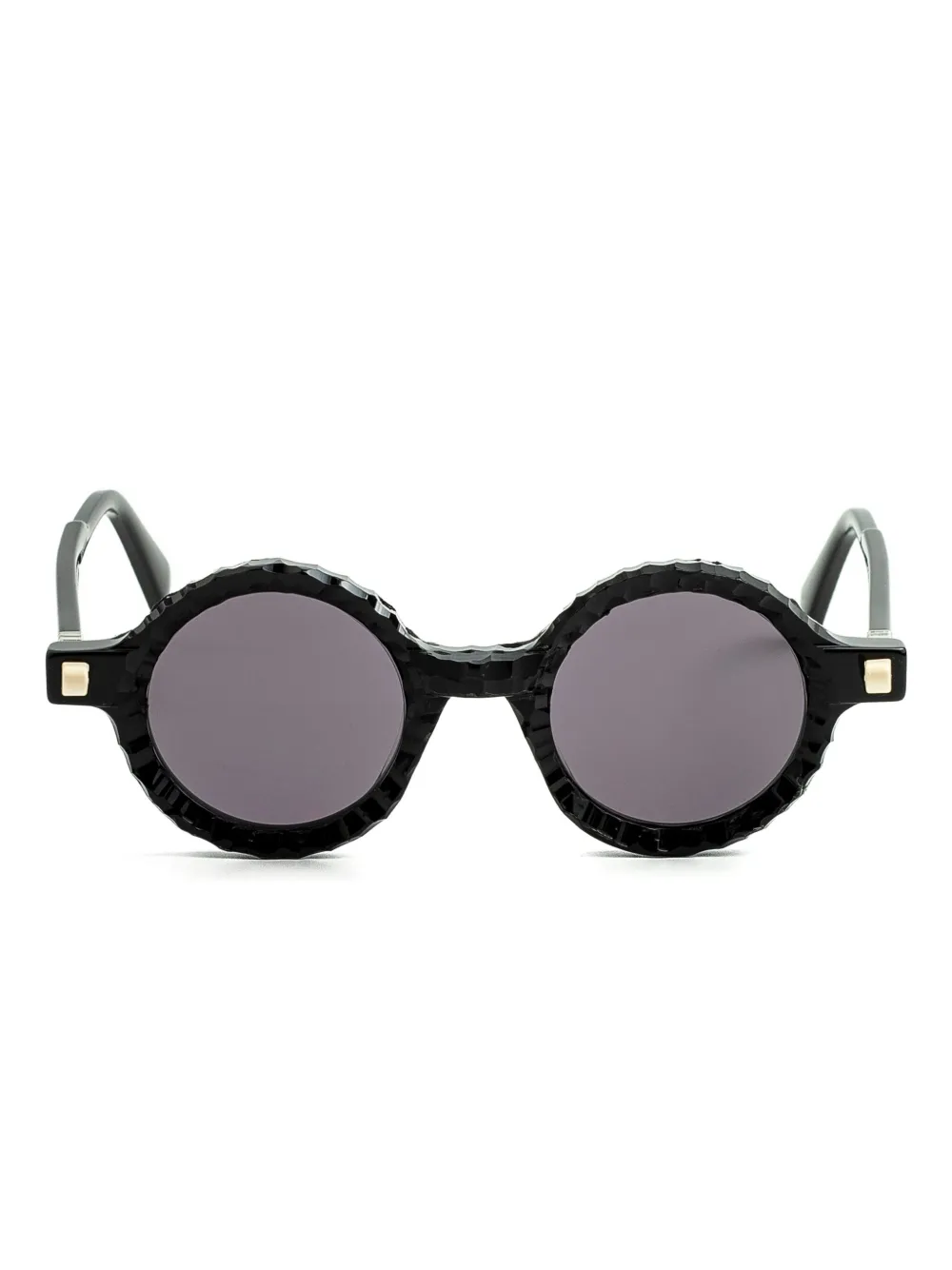 Kuboraum Textured Round Sunglasses In Black