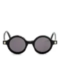 Kuboraum textured round sunglasses - Black