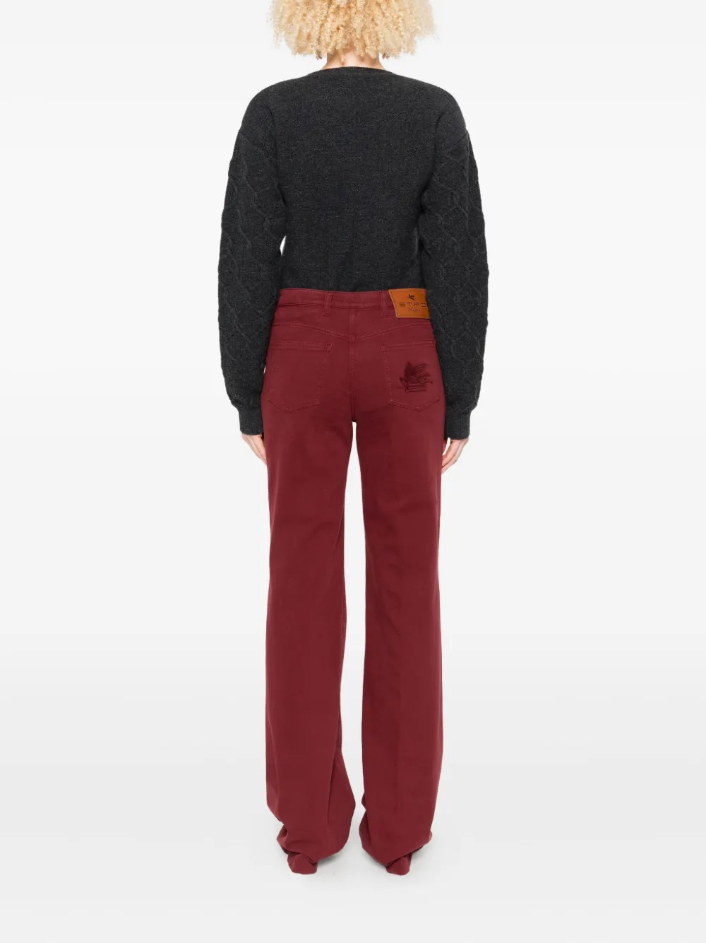 Etro Straight Leg Trousers In Red