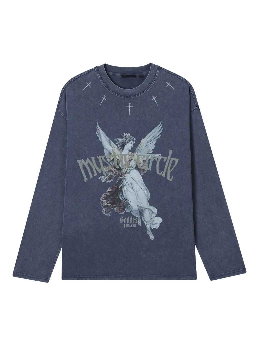 FIVE CM angel-print long-sleeve T-shirt | Blue | Image 1
