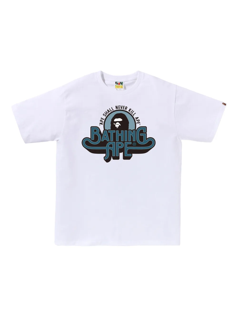 A BATHING APE logo-print T-shirt Wit