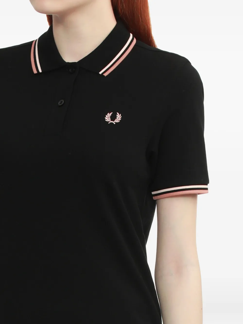 Fred Perry embroidered-logo polo shirt Zwart
