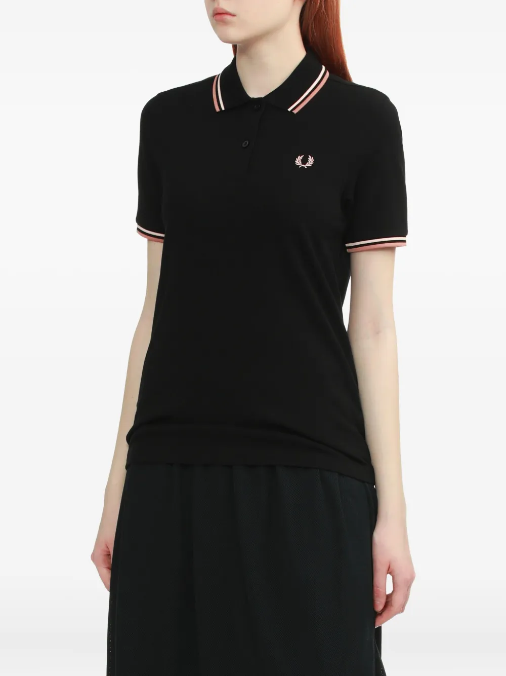 Fred Perry embroidered-logo polo shirt Zwart