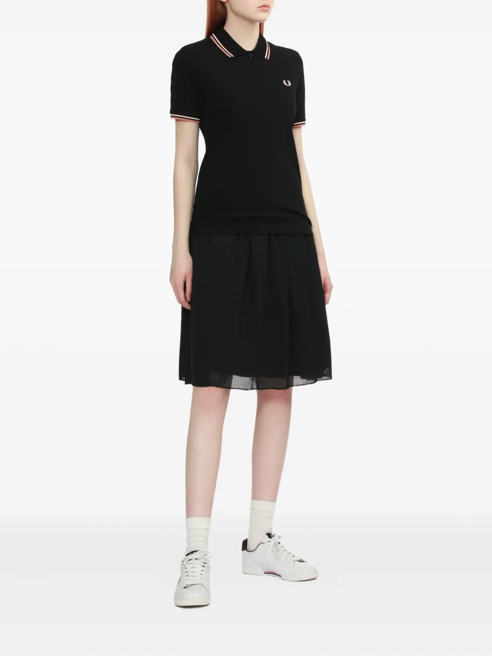 Fred Perry embroidered-logo polo shirt Zwart