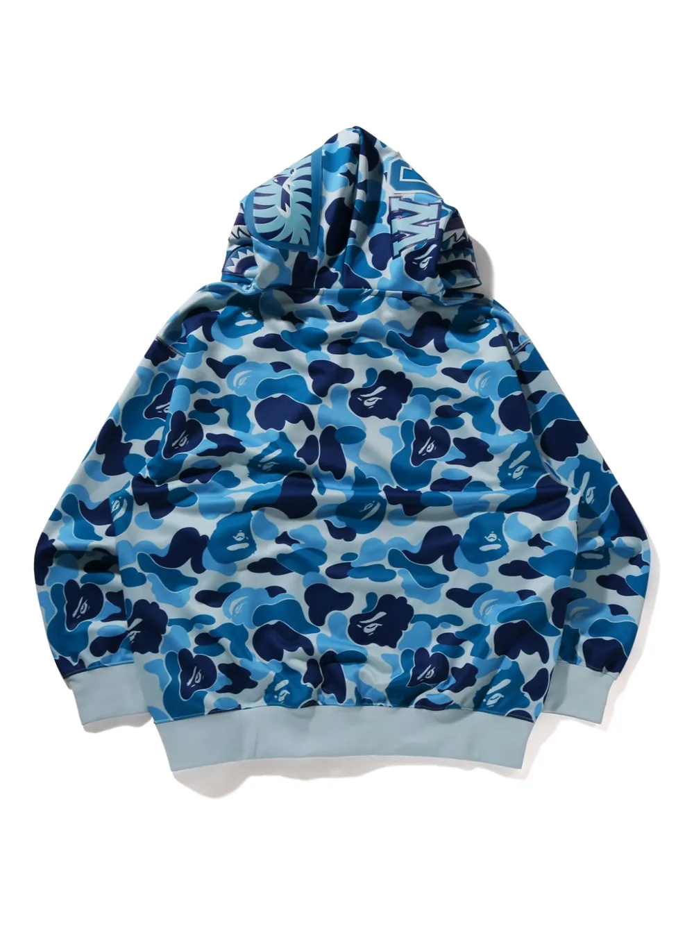 A BATHING APE ABC Camo hoodie met rits en haaidetail Blauw