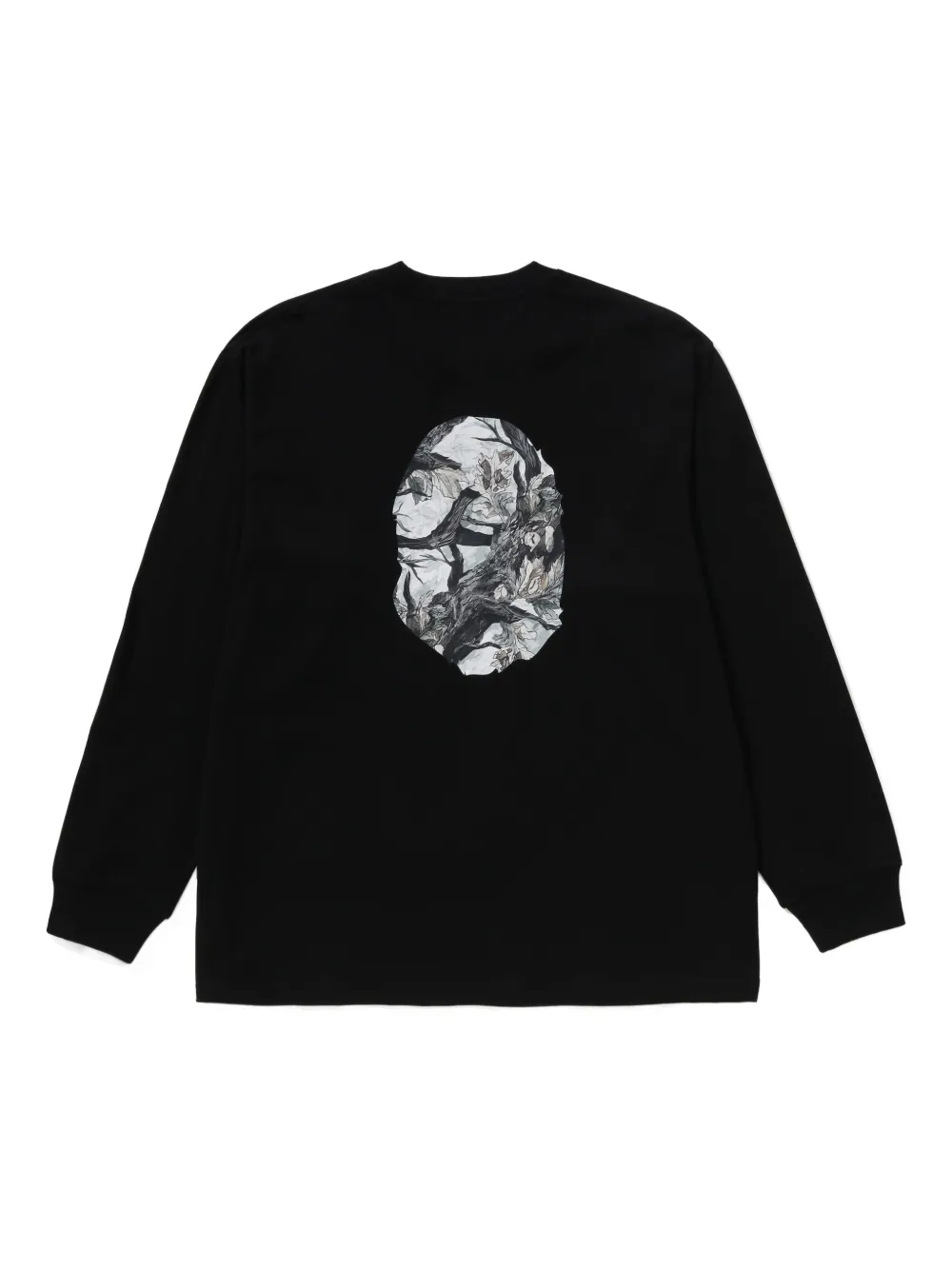 A BATHING APE graphic-print long-sleeve T-shirt Zwart