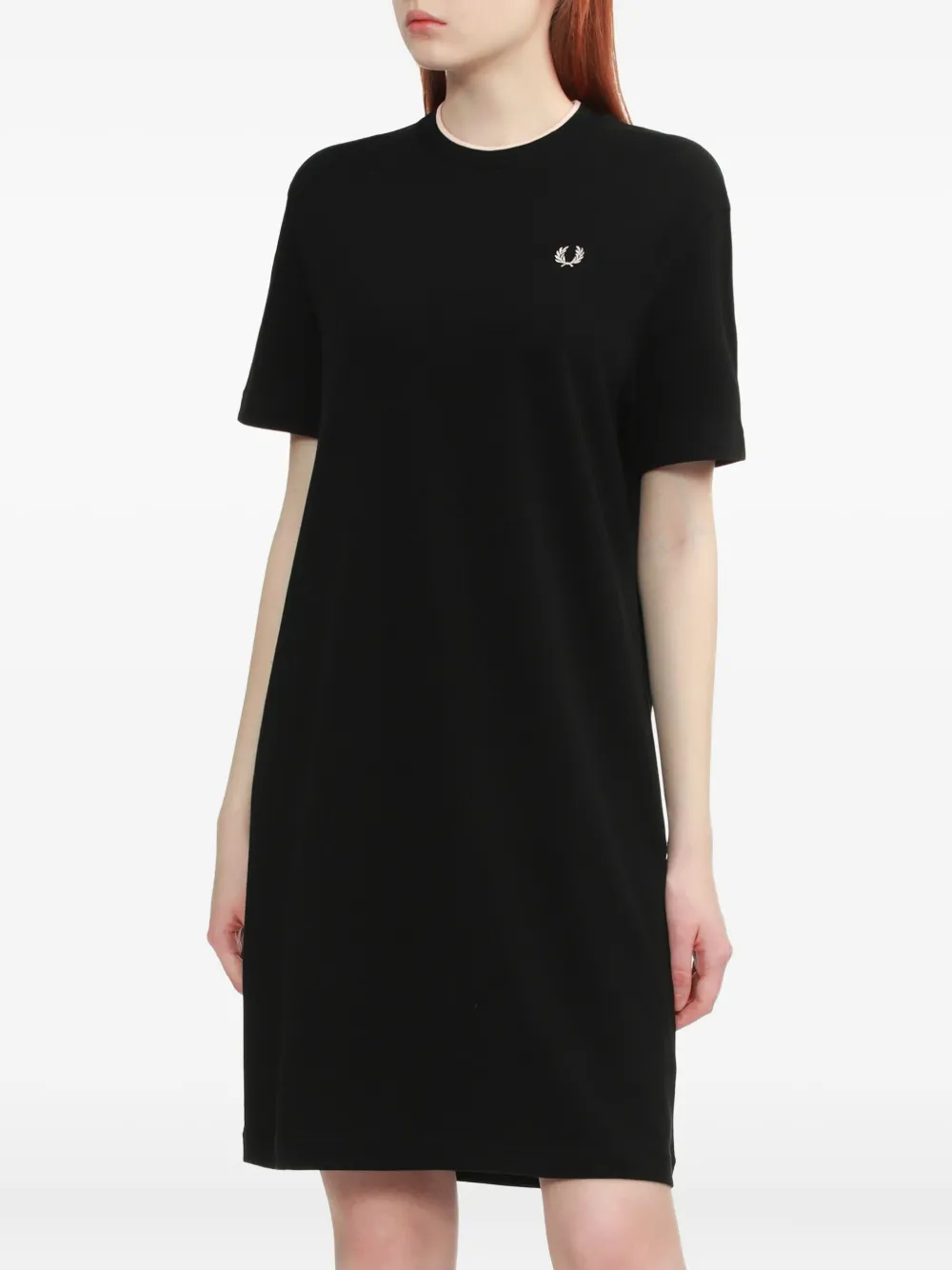 Fred Perry short-sleeve mini T-shirt dress Zwart