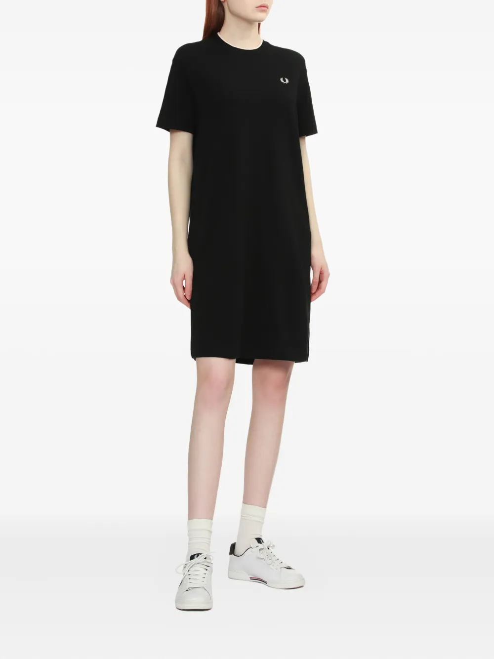 Fred Perry short-sleeve mini T-shirt dress Zwart
