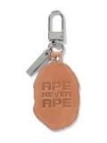 A BATHING APE® Ape Head leather keyring - Silver