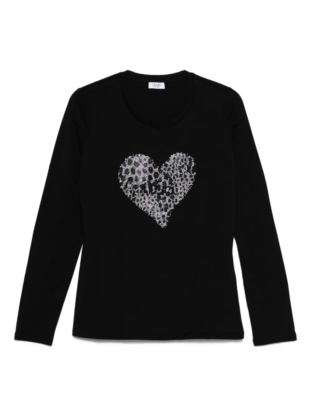 LIU JO heart-embellished long-sleeve T-shirt | Black | Image 1