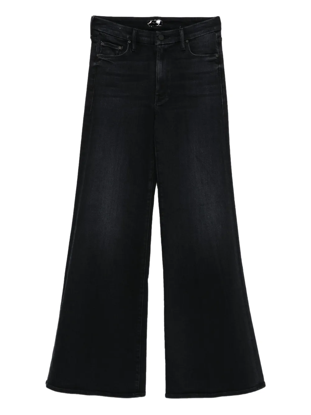 high-waisted flared jeans